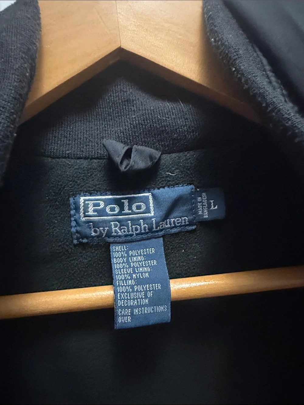 Ralph Lauren men’s black jacket with hood size large